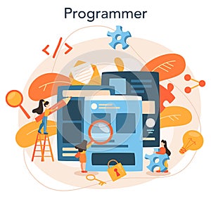 Front-end development concept. Website interface design improvement.