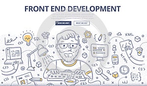 Front End Development Doodle Concept photo