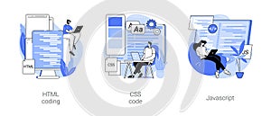 Front end development isolated cartoon vector illustrations se