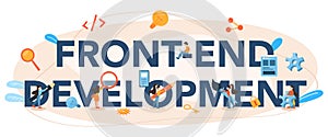 Front-end development typographic header. Website interface design improvement.