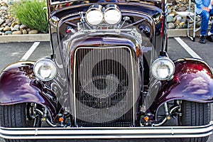 Front End Grill Of Hot Rod Automobile