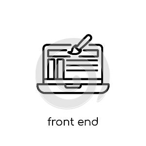 Front end icon. Trendy modern flat linear vector Front end icon