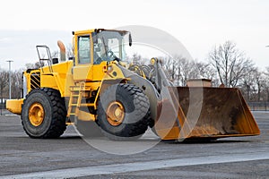 Front-end loader in action on the loading