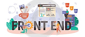 Front end typographic header. Website interface design improvement.