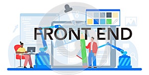 Front end typographic header. Website interface design improvement.