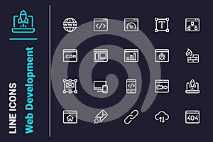Front end web development icons set