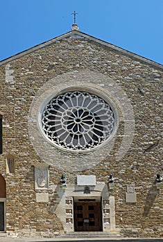 Front entrance of Cathedral of Saint Justus in Martire, Trieste, Italy photo