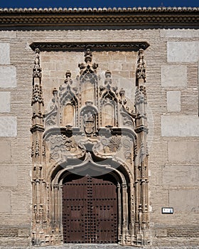 Front entrance door to the Dar al-Horra, a 15th century Nasrid palace in the Albaicin quarter of Granada, Spain.