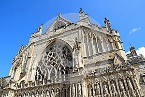 Front of Exeter Cathedral, UK.