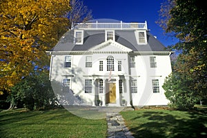 Front exterior of home with Fall colors, Litchfield, CT photo