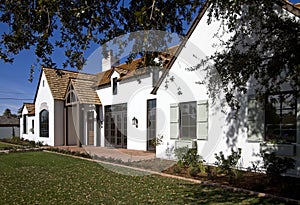 Front exterior of new modern desert home