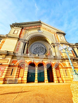 The front facade of Alexander Palace in London England
