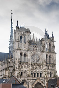 Front facade of the Amiens cathedral