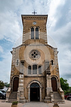 Front facade of the Church with stairs on each side