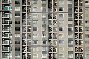Front facade of condo balcony and windows
