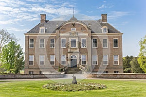 Front facade of the historic Eerde castle in Ommen