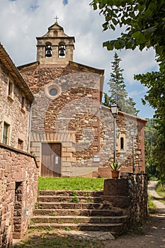 Front facade of Santa Eugenia del Congost church photo