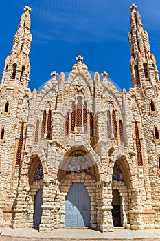 Front facade of the Santuari de Maria Magdalena church in Novelda