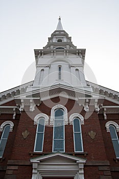 Front facade of an old New England church