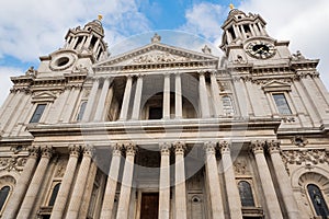 Front facade of St Paul's Cathedral London photo