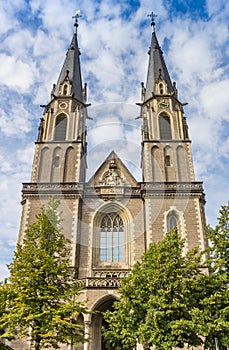 Front facade of the Stiftskirche church in Bonn