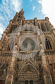 Front facade of Strasbourg Cathedral