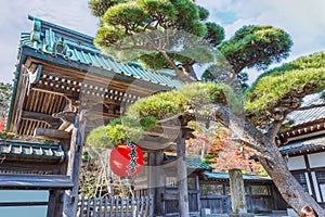 Front gate of Hasedera Temple in Kamakura