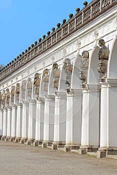 Front of the great colonnade in Kromeriz