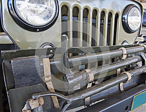 Front grille of an old army jeep