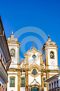 Front of historic baroque style church