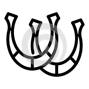 Front horseshoe icon outline vector. Horse race