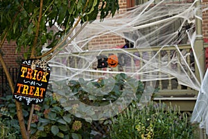 Front of house on Halloween