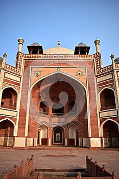 Front of Humayun`s tomb in the city of Delhi photo