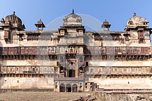 Front of Jehanghir Mahal Palace in India's Orchha.