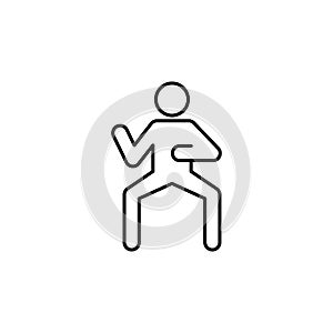Front kick, karate line icon. Signs and symbols can be used for web, logo, mobile app, UI, UX