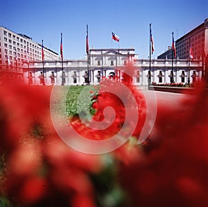 La Moneda Palace, seat of the President of the Republic of Chile, in Santiago photo