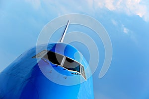 Front of a large passenger airliner