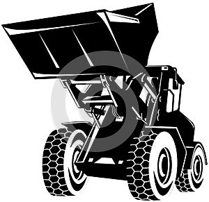 Front loader black and white