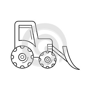 Front loader line icon.