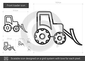 Front loader line icon.