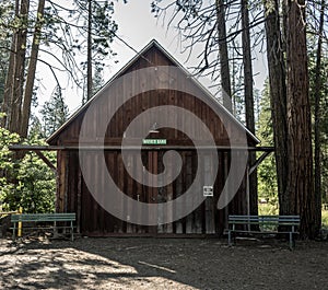 Front of Mather Barn and Benches Near Hetch Hetchy