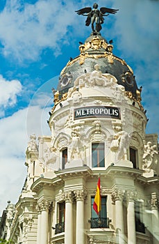 front of the Metropolis building, Madrid, Spain