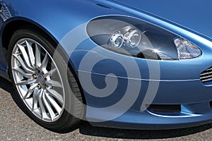 Front of modern sports car headlight