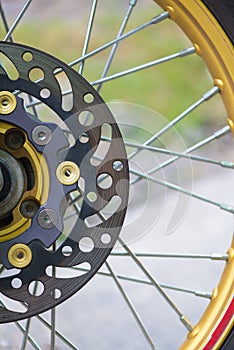 Front motorcycle disk breaks and tire