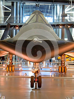 Front nose of jet aircraft in museum