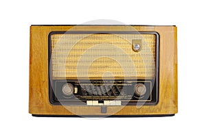 Front of an old retro radio