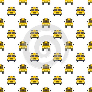 Front of old school bus icon, flat style