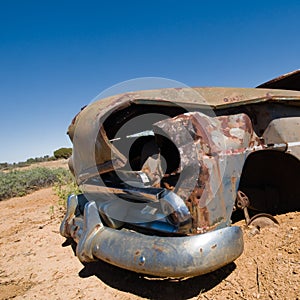 Front of old wrecked car in Outback Australia