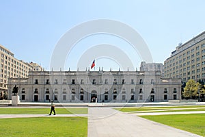 Front of the Palacio de la moneda, santiago, chile