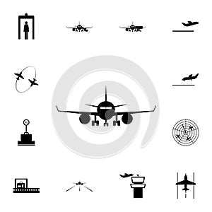 front of the plane icon. Detailed set of Airport icons. Premium quality graphic design sign. One of the collection icons for websi